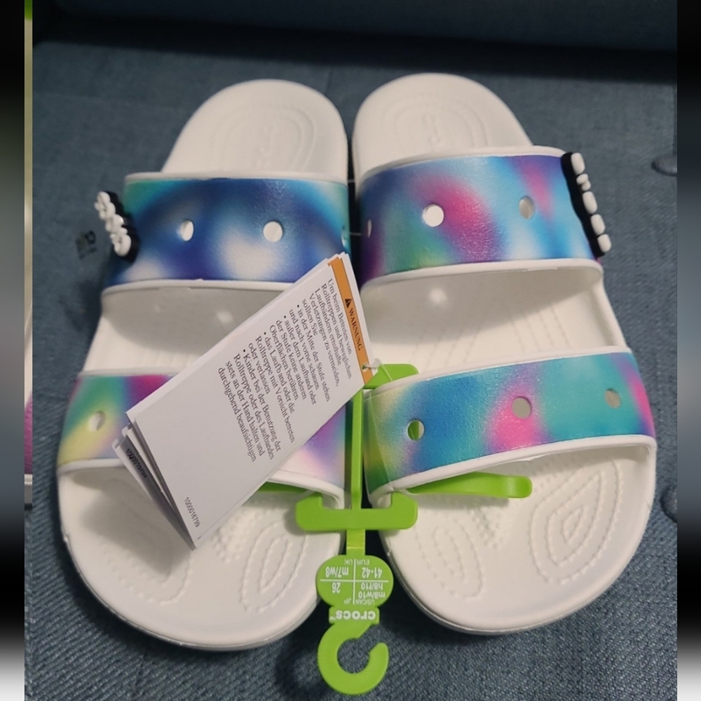 Crocs Women & Men M8/ W10 Classics Sandals Logo Jibbitz Included